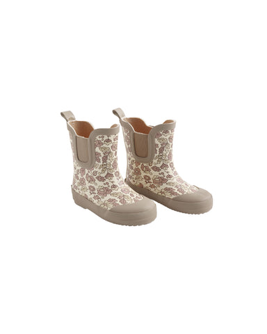 Quincy Mae Ivory Pink Blossom Rain Boots