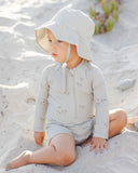 Quincy Mae Sage Palm Long Sleeve Rashguard One-Piece