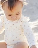 Quincy Mae Ivory Petit Fleur Byron Rashguard One-Piece