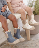 Quincy Mae Natural Confetti Hearts Rain Boots