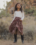 Rylee & Cru Brick Bandana Tiered Midi Skirt