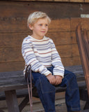 Rylee & Cru Natural Dusty Blue Stripe Jacques Sweater