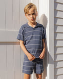 Rylee & Cru Navy Stripe Chandler Knit Polo