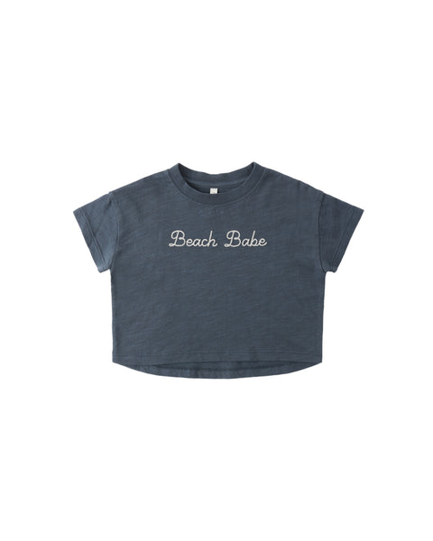 Rylee & Cru Navy Beach Babe Boxy Tee