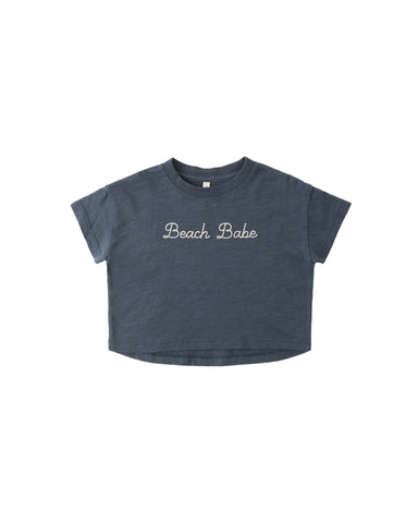 Rylee & Cru Navy Beach Babe Boxy Tee