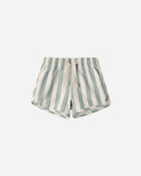 Rylee & Cru Green Stripe Swim Trunk