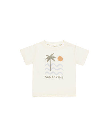 Rylee & Cru Ivory Santorini Raw Edge Tee