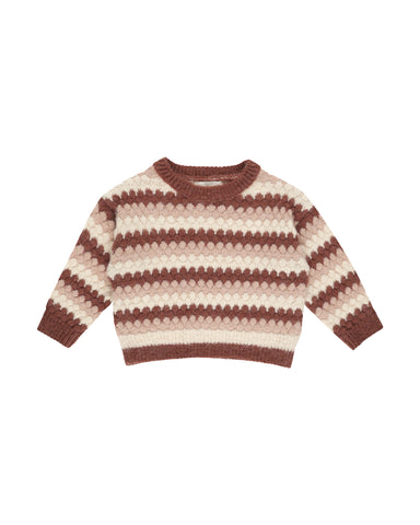 Rylee & Cru Brick Multi Stripe Aspen Sweater