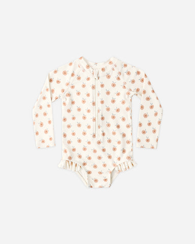 Rylee & Cru Natural Peaches Rashguard One-Piece