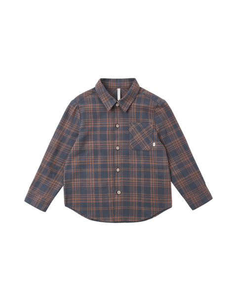 Rylee & Cru Midnight Plaid Collared Long Sleeve Shirt
