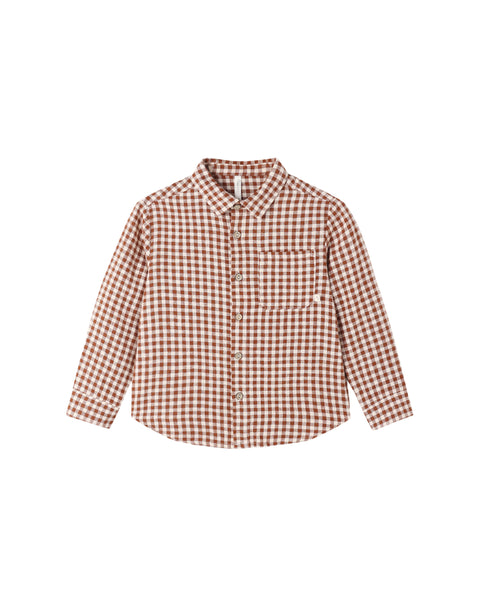 Rylee & Cru Brick Check Collared Long Sleeve Shirt