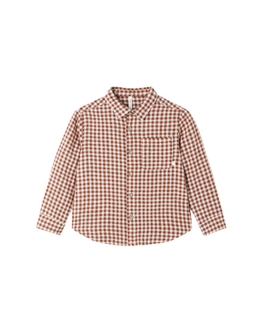 Rylee & Cru Brick Check Collared Long Sleeve Shirt