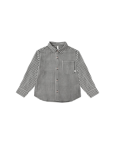 Rylee & Cru Black Gingham Collared Long Sleeve Shirt