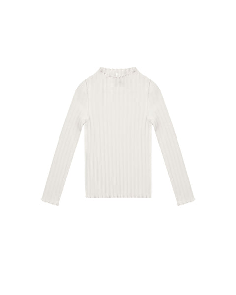 Rylee & Cru Ivory Ribbed Long Sleeve Tee