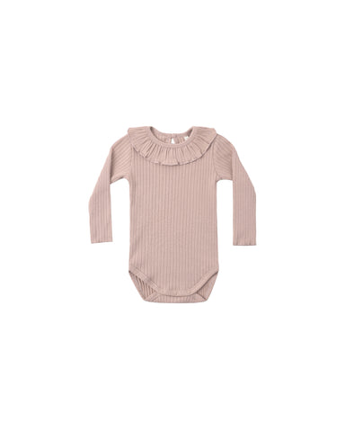 Rylee & Cru Rosewood Ruffle Collar Bodysuit