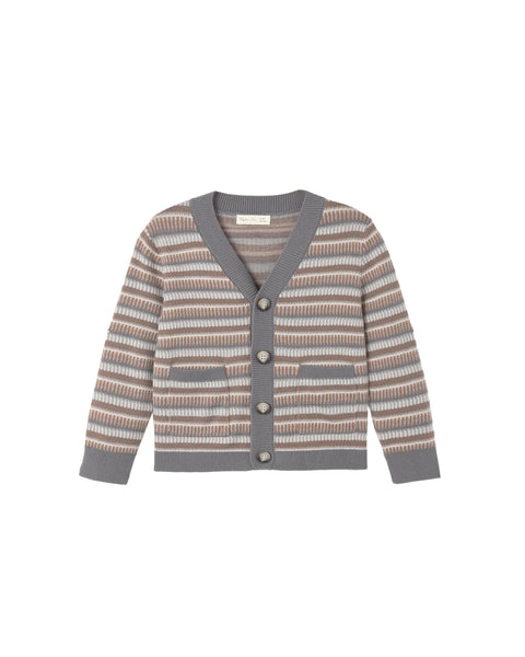 Rylee & Cru Dusty Blue Multi Stripe Wynn Cardigan