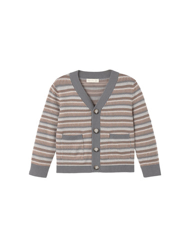 Rylee & Cru Dusty Blue Multi Stripe Wynn Cardigan