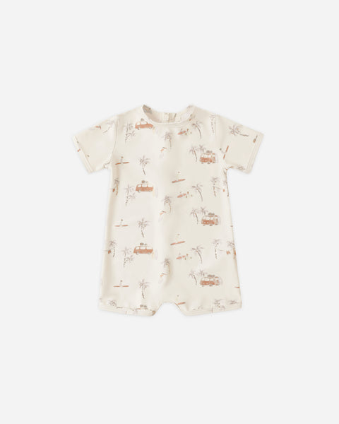 Rylee & Cru Natural Surf Town Shorty One-Piece