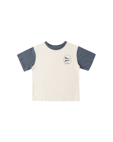 Rylee & Cru Natural Nautical Flag Contrast Short Sleeve Tee