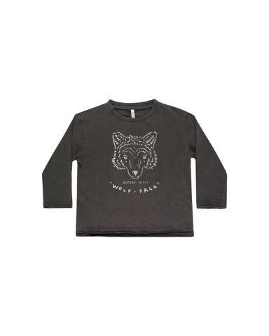 Rylee & Cru Black Wolf Pack Raw Edge Tee