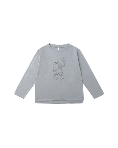 Rylee & Cru Blue Basketball Raw Edge Long Sleeve Tee