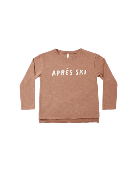 Rylee & Cru Clay Apres Ski Raw Edge Long Sleeve Tee