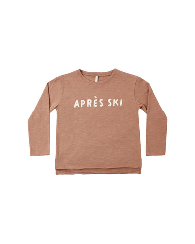 Rylee & Cru Clay Apres Ski Raw Edge Long Sleeve Tee