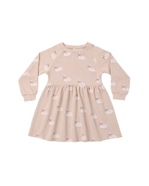Rylee & Cru Blush Swans Raglan Dress