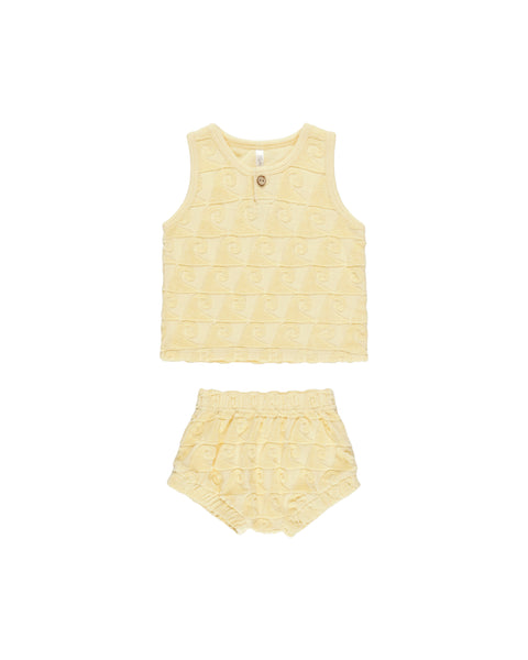 Rylee & Cru Yellow Waves Baby Tank Set