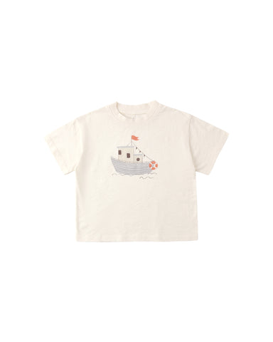 Rylee & Cru Ivory Tug Boat Relaxed Tee