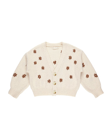 Rylee & Cru Natural Flowers Boxy Crop Cardigan