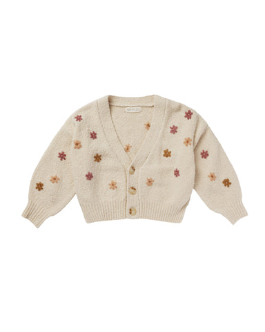 Rylee & Cru Natural Fall Flowers Boxy Crop Cardigan
