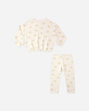 Rylee & Cru Natural Yellow Daisy Spongey Knit Set