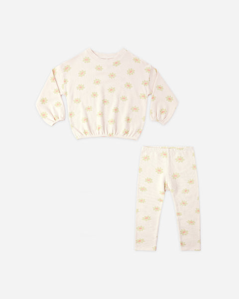 Rylee & Cru Natural Yellow Daisy Spongey Knit Set