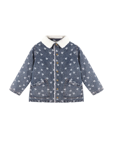 Rylee & Cru Indigo Heart Ditsy Long Chore Coat