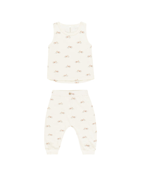 Rylee & Cru Ivory Bicycle Tank + Slouch Pant Set