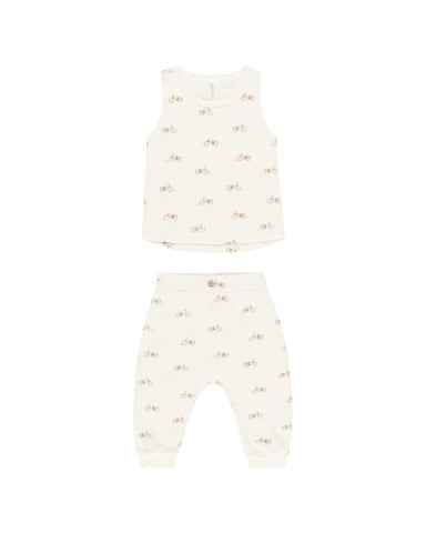 Rylee & Cru Ivory Bicycle Tank + Slouch Pant Set