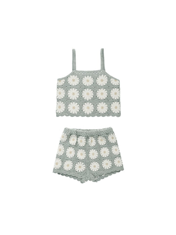 Rylee & Cru Seafoam Daisy Crochet Summer Set