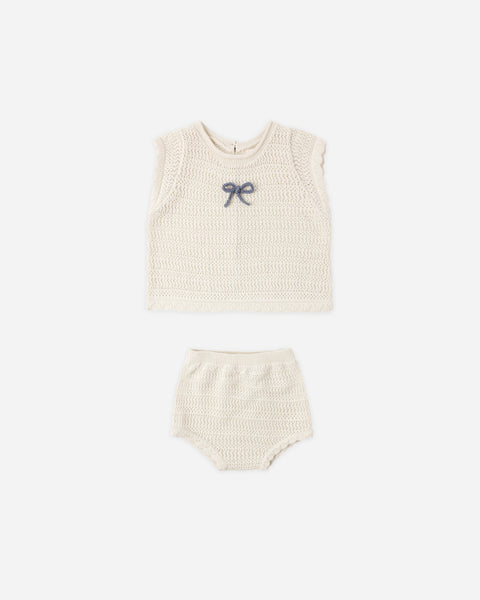 Rylee & Cru Natural Scallop Knit Baby Set
