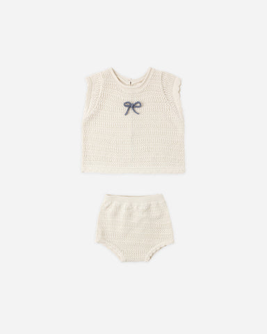 Rylee & Cru Natural Scallop Knit Baby Set
