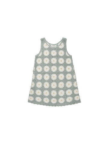 Rylee & Cru Seafoam Daisy Crochet Tank Mini Dress