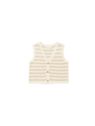 Rylee & Cru Sand Stripe Knit Vest + Short Set
