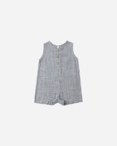 Rylee & Cru Marine Gingham Mavrick Romper