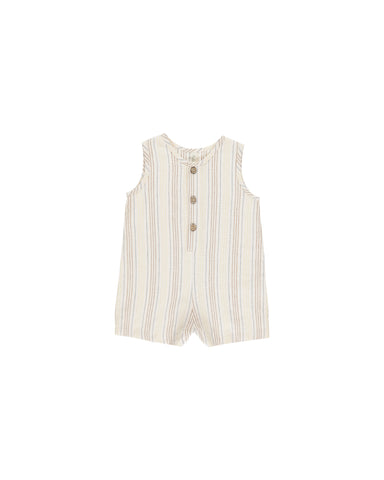 Rylee & Cru Ivory Summer Stripe Maverick Romper