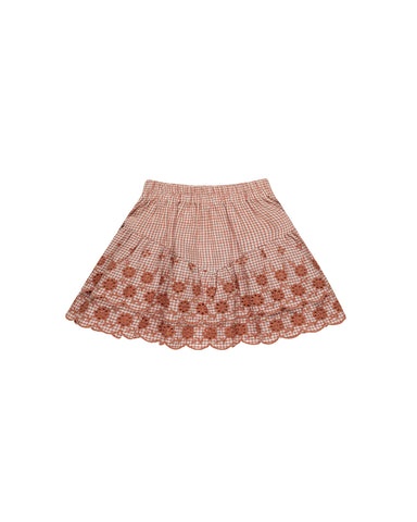 Rylee & Cru Poppy Gingham Tiered Mini Skirt