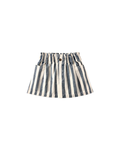 Rylee & Cru Natural Navy Stripe Denim Mini Skirt