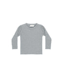 Rylee & Cru Dusty Blue Knit Top + Cuffed Legging Set