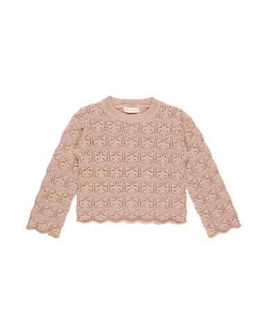 Rylee & Cru Rose Crochet Knit Pullover