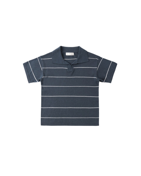 Rylee & Cru Navy Stripe Chandler Knit Polo