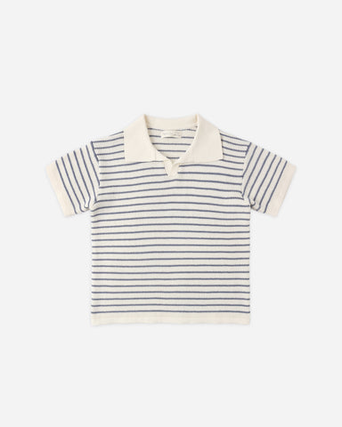 Rylee & Cru Ivory Marine Stripe Chandler Knit Polo